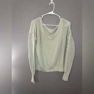 Garage Women's Green lightweight off the shoulder Sweater